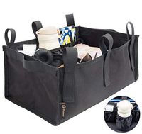 Walker Bag Under Seat Rollator Bag, Rollator Walker Accessories Tote Bag for Under Seat with Bottle Pouch, Large Capacity Rollator Accessories Under Seat Storage Bag (Black)