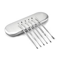 6 Pcs Double-Ended Earwax Removal Kit Safety Stainless Steel Earpick Spoon 360° Spiral Ear Care Tool Ear Wax Remover Tool with Silve Storage Box