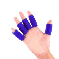 HEALLILY 10pcs Finger Protection Cots Finger Sleeves Protector Compression Finger Protector Braces (Blue)