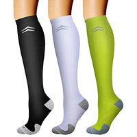 CHARMKING Compression Socks (3 Pairs) 15-20 mmHg is Best Athletic & Medical for Men & Women, Running, Flight, Travel, Nurses, Edema - Boost Performance, Blood Circulation & Recovery (L/XL,Assorted 20)
