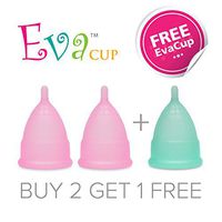 Anigan EvaCup - Top Quality - Reusable #1 Best Menstrual Cup -Great for Hiking Swimming Sport - 2 Small 1 Large