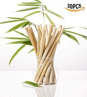 Reusable Bamboo Drinking Straws Organic Bamboo Straws Reusable with Cleaning Brush Drinking Straw Biodegradable Kids Adults SET 30 PCS