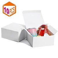 MESHA Gift Boxes 8x8x4in Gift Boxes for Bridesmaids 10Pack White Kraft Gift Boxes with Lids for Crafting, Cupcake Boxes（White）