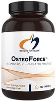 Designs for Health OsteoForce - Bone Support Formula with Vitamin D + C + K + Chelated TRAACS Minerals (240 Tablets)
