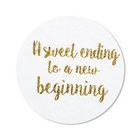 80-2” a Sweet Ending to a New Beginning Stickers, Wedding Favor Stickers Labels
