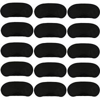 KisSealed 24 Pack Soft Eye Mask Shade Cover Sleeping Nose Pad with Nose Pad and Adjustable Strap for Travel Sleep Camping or Party Game,4 Layer Shading (Black)