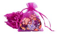 TheDisplayGuys 100-Pack 3x4 Hot Pink Sheer Organza Gift Bags with Drawstring, Jewelry Candy Treat Wedding Party Favors Mesh Pouch