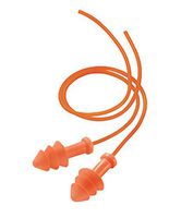 Use Triple Flange Orange Polyurethane And Foam Corded Earplugs [Set of 100]