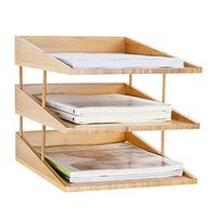 Desktop Storage Organizer, Modern Acrylic Paper Organizer Tray, Folder Box File, Stackable Magazine Holder, Mail Sorter, Great for Home or Office