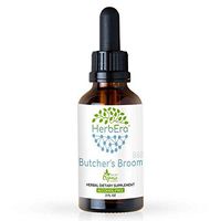 Butcher's Broom B60 Alcohol-Free Herbal Extract Tincture, Organic Butcher's Broom (Ruscus aculeatus) Dried Root (2 fl oz)