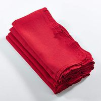 SARO LIFESTYLE Melina Collection Ruffled Design Dinner Napkin (Set of 4) Red