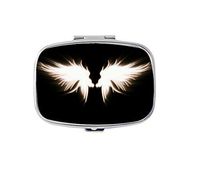 Youroom White angel wings Custom HOT Sales Stainless Steel Square Pill Box Medicine Vitamin Organizer Holder Decorative box