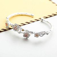 Plum Trendy Flower Adjustable Bracelets Elegant Blossom Open Charm Bangles Popular Stylish Accesories Cheap Accessory Accessories Good