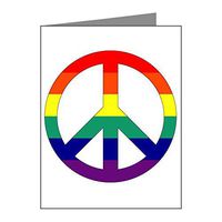 Note Card Rainbow Peace Symbol Sign