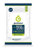 Goodwipes Below the Belt Flushable Wipes for Men, Cedar Scent, 60 Wipe Pack, 1 Count