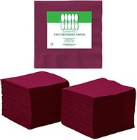 Perfectware 2 Ply Burgundy-200 Burgundy Beverage Napkin Package of 200ct- 2-Ply, 2.5" Height, 5" Width, 10" Length (Pack of 200)