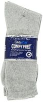 Diastar Comfy Feet Diabetic Socks, Grey, 13-15,  3 pack
