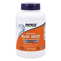 NOW Supplements, Neptune Krill, Double Strength 1000 mg, Phospholipid-Bound Omega-3, 120 Softgels