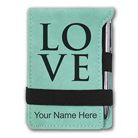 Mini Notepad, Love, Personalized Engraving Included (Teal)