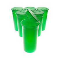 50 Pack of Green Translucent 13 Dram Premium Squeeze Pop Top Medical Prescription Containers