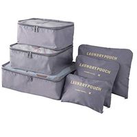 Bluelans 6Pcs/Set Travel Waterproof Clothing Sorting Bag Packing Cube Luggage Organizer for Jacket, Shirt, Sweater, Suit by allhom. Gray