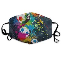 Face Mask Colorful Football Soccer Colored Designer Cycling Half Face Earloop Dust Mask for Man