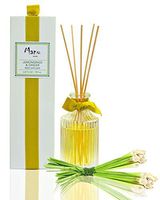 Manu Home Lemongrass & Ginger Reed Diffuser Gift Set | 6.5oz | Made with Aromatherapy Essential Oils | Soothing Scent housed in Beautiful Reusable Luxurious Bottle | Made in USA