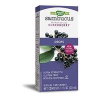 Nature's Way Sambucus Elderberry Drops Ultra-Strength 6400mg Fresh Elderberry Equivalence, 1 Ounce