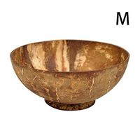 WWSHM Handmade Wooden Bowls Natural Thai Old Coconut Shell Bowl Tableware Rice Fruit Salad Bowl Dessert Container (Color : M)