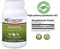 Vitamin B6 | High Potency Pyridoxine HCL | B-6-250 mg | Supports Energy Production, Metabolism and Normal Nervous System Function*| 150 Vegetarian Capsules