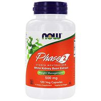 NOW Foods - Phase 2 500 mg. - 120 Vegetarian Capsules White Kidney Bean Extract