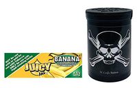 Herb Airtight Container Fresh Kettle with Juicy Jay's Banana 1.25 Flavored Hemp Rolling Papers 1 Count DC Crafts Nation- Jolly Roger