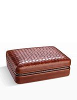 Cigar Humidor Set Cedar Wood Lined Portable Cigar Bag with Cigar Knife Lighter Multifunction Set (20.5 * 13 * 7cm) (Color : Brown)