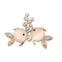 Alloy Rhinestone Double Fish Brooch Fashion Jewelry Women Garment Accessories Daily Popular Creation Aesthetic Beauty Girls Jewerly Cheap Styling Decoration