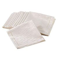 Ivory White Hemstitched Design Holiday Special Occasion Cloth Dinner Napkins, 20" Square, 100% Polyester, (12 Piece).