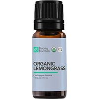 Bloomy Essentials Organic Lemongrass Essential Oil 10 mL (1/3 oz) - USDA Certified Organic - 100% Vegan, Therapeutic Grade, Undiluted, Relaxing, Soothing Massage, Refreshing Feeling & Digestion Health