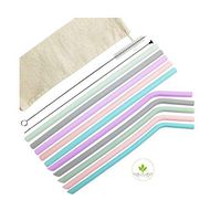 Reusable Silicone Straw 10 Regular Size,30oz and 20oz tumblers compatible,extra long with 2 cleaning brush