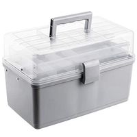 YIFAN 3 Tier Medical Box Organizer with Handle Large, Family Emergency First Aid Kit Box Empty for Medical Supplies, Plastic Medicine Storage Containers with Lid