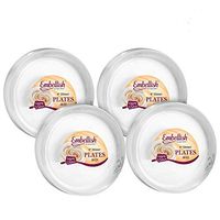 Embellish Crystal Clear Disposable Heavy Duty Plastic 9 Inch Dinner, Luncheon Plates, 80 Count, Ideal For Wedding, Catering, Parties, Buffets, Events, Or Everyday Use, 4 Packs