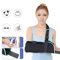 Arm Sling for Shoulder Injury Comfortable and Breathable Shoulder Immobilizer Sling with A Sling Double Fixation Forearm Immobilizer Strap for Shoulder Injuries, Elbow Fractures,Black,M