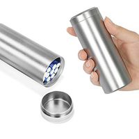 Large Aluminum Cigarette Case Jar - YHOUSE Waterproof Round 100's Cigarettes Box Pocket Bottle (Silver)