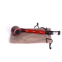 Wooden Tobacco Smoking Pipe, Pear Wood Pipe with Pipe Cleaners, 9 mm Pipe Filters Smoking Tools