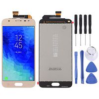 Phone case Phone Cover LCD Screen and Digitizer Full Assembly for Galaxy J3 (2018) / J337(Black) (Color : Gold)