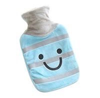 500ml Soft Fleece Cover + Classic Rubber Hot Water Bottle(Random Color),Penguin