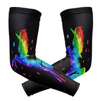WXLIFE Colorful Rainbow Unicorn Star Sun Uv Protection Sport Arm Sleeves for Men Women Kids Running Basketball Cycling Arm Warmer Sleeves 1 Pair