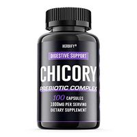 Chicory Prebiotic Supplement & Organic Inulin Fiber Digestive Health, Natural Support for Better Digestion, 100 Capsules (100)