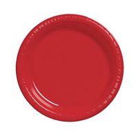 Creative Converting 20-Count Touch of Color Plastic Banquet Plates, Classic Red