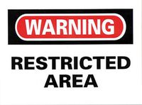 Warning Restricted Area Sticker 10-Pack