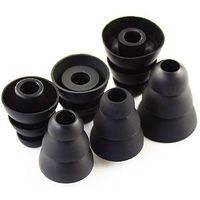 TENNMAK Triple Flange Ear Tip, 6 Pairs S/M/L Size Triple Three Flange Noise Isolate Silicone Cushion Ear Bud Tips (Black)