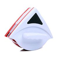 Double-sided Magnetic Window Cleaner Glass Cleaning Brush Wiper with Ergonomic Handle Household Cleaning Tool for High-rise and Car Glazed Windows(Red)